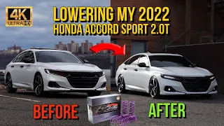 HOW TO INSTALL D2 LOWERING SPRINGS ON 10TH GEN HONDA ACCORD (2018-22)! FULL TUTORIAL! (4K ULTRA HD)