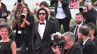 Adam Driver Arrives for the Red Carpet of Ferrari at Venice Film Festival