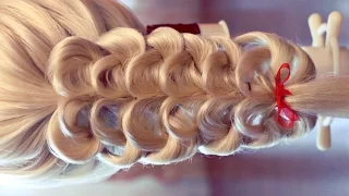 Ребристая коса на резинках | Авторские причёски | Лена Роговая | Hairstyles by REM | Copyright ©