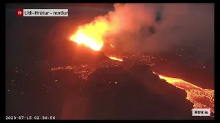 Timelapse - The Icelandic Eruption in Litli-Hrutur 14th July 2023