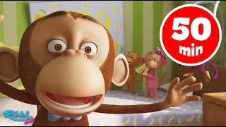 Песенки для детей - Сборник Обезьянки 🐵 Five Little Monkeys Songs - LooLoo Kids