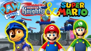 PAW PATROL RESCUE KNIGHTS & SUPER MARIO TOYS VS BOWSER & DINOSAURS