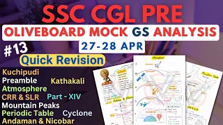 Oliveboard Mock 27-28 April GS Analysis | GS 13 Quick Revision | Notes by TarGet V #ssc