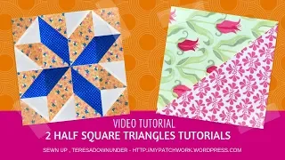 Two techniques to make half square triangles video tutorial