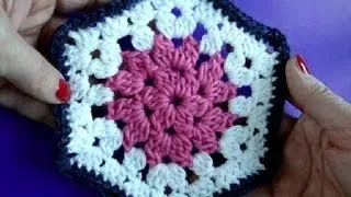 Вязание крючком Урок 245 Шестигранный мотив Crochet hexagon motif