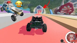 DESCENDO AS MEGA RAMPAS INSANAS-1😱, Simulador de carros, testes e destruição, BeamNG drive, jogo de