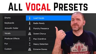 VOCAL Presets in GarageBand iOS (iPad/iPhone)