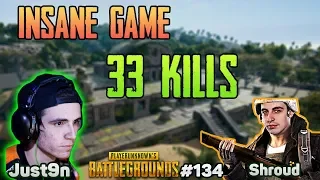 INSANE 33 FRAG - Shroud & Just9n DUO FPP SANHOK - PUBG HIGHLIGHTS TOP 1 #134