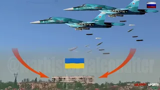 Scary !! Russian Su-34 Supersonic Bomber Destroys Ukrainian Army stronghold