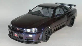 [Full build] Nissan Skyline GT-R R34 make it 1/24 scale step by step build (TAMIYA)