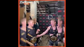 Emotions of Valentina Shevchenko and Rose Namayunas after # UFC261