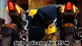 Installation Of Universal Strip Indicator In R15 M 😱❤️🔥|| R15 V3 || how to Connect Strip Indicator|