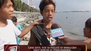 Ilang bata, sige sa pagligo sa Manila Bay kahit marumi at ipinagbabawal