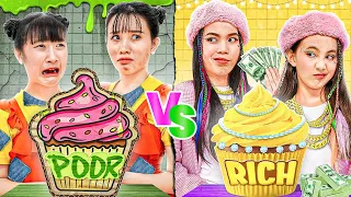 Rich Mom vs Poor Mom In The Cake Decorating Challenge - Funny Stories About Baby Doll Family