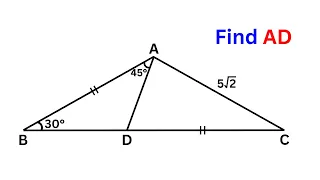 Math Olympiad Geometry Challenge | Find the length AD | Important Geometry and Algebra Skills