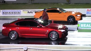 Genesis G70 vs Mustang GT, VW Golf, Chrysler 300 & Dodge Charger Drag Races