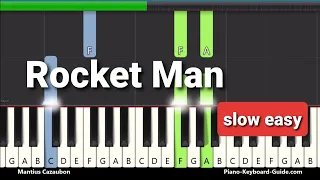 Elton John - Rocket Man  (Slow Easy Piano Tutorial)