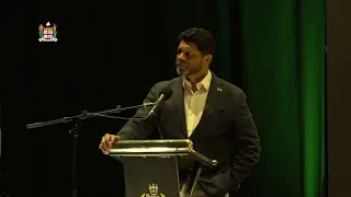 Fijian Attorney-General Aiyaz Sayed-Khaiyum delivers his keynote address at the FIA 50th celebration
