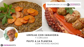 LENTEJAS con zanahoria 🥄🥕 PULPO a la PLANCHA con patatas asadas 🥔 Cocina Abierta de Karlos Arguiñano