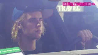 Justin Bieber Cruises The Sunset Strip In His Range Rover On The Way To Disneyland 10.4.18