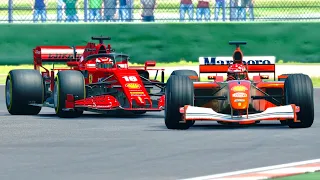 Ferrari F1 2020 vs Ferrari F1 2001 at Imola