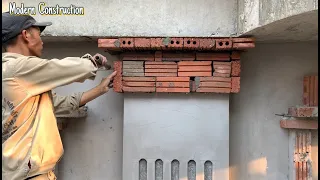 The Most Complete Technique Of Building And Decorating A Square Column With Bricks And Cement