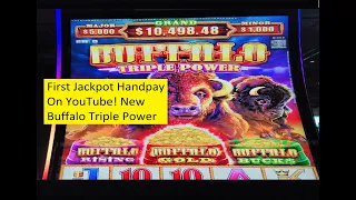 Huge Jackpot Handpay on the New Buffalo Triple Power Slot! Got the Three Features