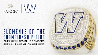 Winnipeg Blue Bombers 2019 Grey Cup Champions Elements of the Ring