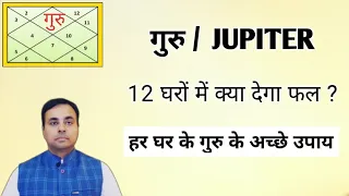 जन्म कुंडली में गुरू का विभिन्न घरों में फल व उपाय (JUPITER results & remedies in houses 7-12)