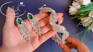 The process of execution and making of bridal jewelry earrings/Jewel-encrusted earrings