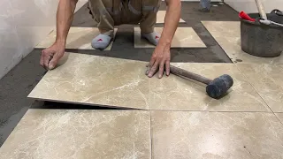 Great Tiling Skill | Install floor bathroom properly, Use  Ceramic Tiles