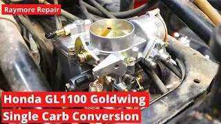 1982 Honda GL1100 Goldwing Single Carb Conversion Kit Installed and Start Up.