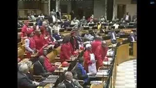 Watch Malema and EFF members refuse to leave Parliament