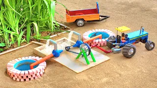 diy tractor mini well water pump diesel engine science project || @MiniCreative1 || keepvilla
