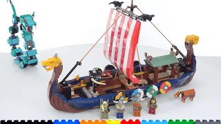 LEGO Creator Viking Ship & Midgard Serpent MAIN build review! Solid ship design with lots of room