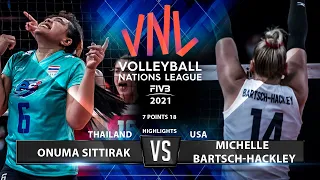 Onuma Sittirak vs Michelle Bartsch-Hackley | Thailand vs USA | VNL 2021 (HD)