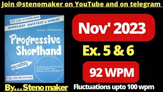 #5 & 6 #November 2023 Progressive magazine #88 wpm English shorthand dictation #ssc #DRDO #ssc steno