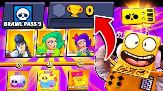 КУПИЛ ВЕСЬ BRAWL PASS 9 СЕЗОН на АККАУНТ 0 КУБКОВ! 2000 ГЕМОВ НА НОВЫЙ АККАУНТ! ЛОЛА BRAWL STARS