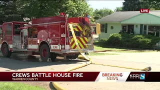 Multiple fire crews battling blaze in Warren County, 1 resident hospitalized