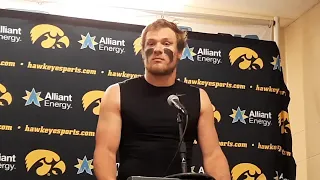 Watch now: Hawkeye LB Jack Campbell on if thought he stepped out of bounds on an interception return