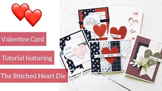 Valentine Cards Featuring the Stitched Heart Die - Simple and Lovable Layers