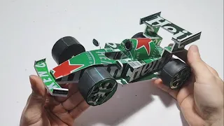 How to make an F1 car from a soda can and a 9v battery engine.  The design is amazing // Diy.