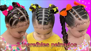 3  IDEAS DE PEINADOS PARA LA ESCUELA  FÁCILES, BONITOS Y RAPIDOS PARA NIÑAS