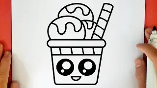 COMO DIBUJAR UN HELADO KAWAII