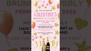 Brunch & Bubbly GALENTINE'S DAY Invitation Animated