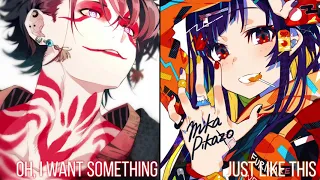 Nightcore ‒ Something Just Like This ( Switching_Vocal ) (Lyrics)