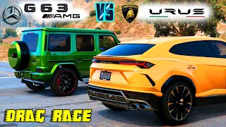 Urus vs G63 AMG 4 mile drag race | Lamborghini Urus vs Mercedes G63 Drag race