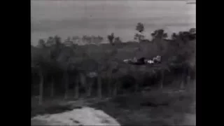 B25's on Tree Top Level Para Demolition Raid Near Sedate Airstrip Celebes Island WW2 Footage