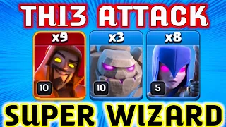 TH13 SUPER WIZARD + GOLEM WITCH UNSTOPPABLE | BEST TH13 ATTACK STRATEGY 2024 - Clash of Clans