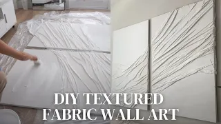 EASY DIY TEXTURED FABRIC WALL ART TUTORIAL | diy canvas art, step by step